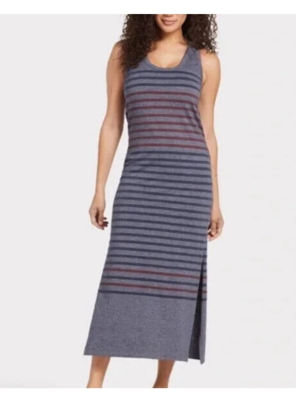 Evereve Sundry Racerback Stripe Slit Dress NWT Large